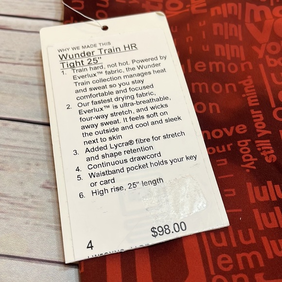 lululemon Wunder Train HR Tight 25” Size 4 - Picture 3 of 6
